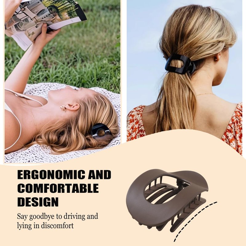 Comott Hair Clips Flat Claw Clips for Women,Non Slip Square Hair Claw Clip for thick thin hair, French Hair Accessories