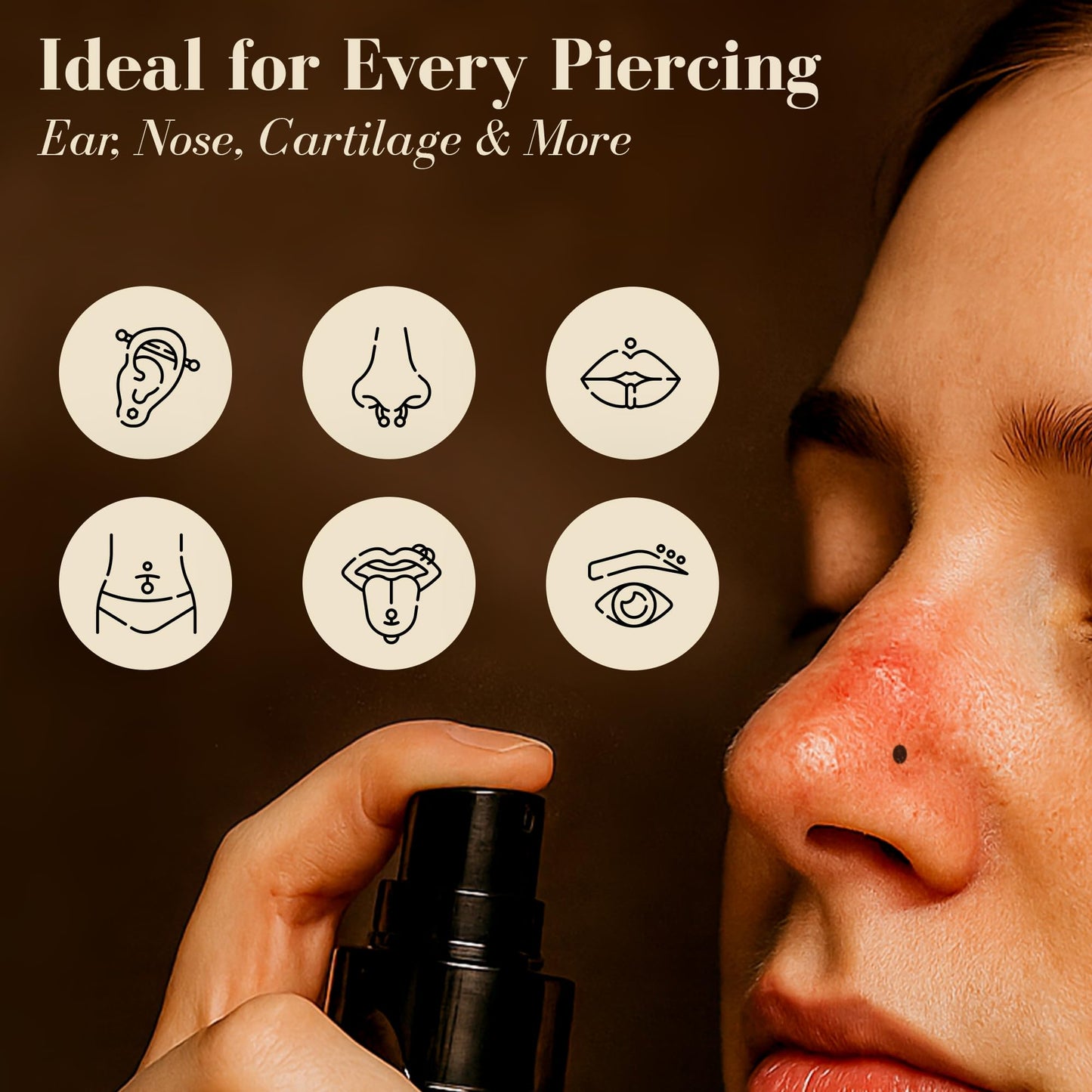 Blush Ink - Piercing Aftercare Spray | Keloid Bump Removal for Piercings | Fast-Healing Bump Piercing Treatment for Ear, Nose & Body | Gentle Hypochlorous Acid Formula for Soothing Care & Protection
