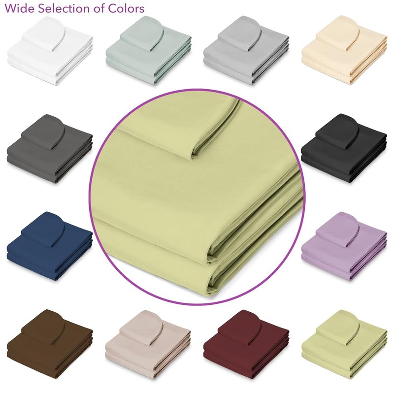 Microfiber Massage Table Sheet Set - Premium Facial Bed Cover with Flat & Fitted Sheets | Sage Green
