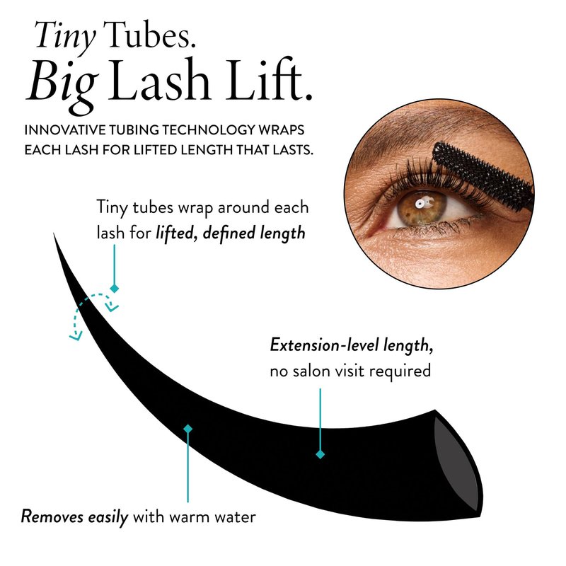 LAURA GELLER Long-n-Lifted Tubing Mascara – Lengthening & Lifting Mascara That Won’t Smudge or Flake – Gentle Tubing Formula Removes with Warm Water – Black