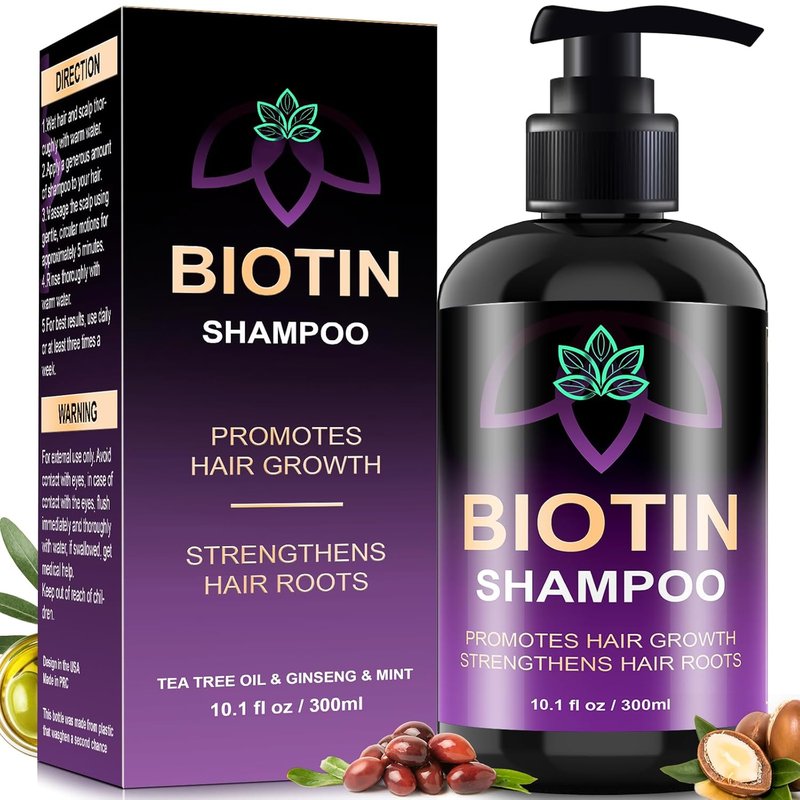 Biotin Hair Growth Shampoo - Sulfate-Free Thickening Formula for All Hair Types | 10.1 Fl Oz