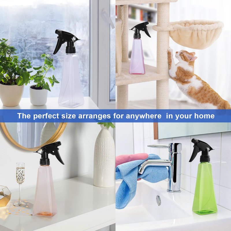 KREMORV Spray Bottles 12oz/350ml Empty Spray Bottles Refillable Mister Bottle with Multicolor for Cleaning, Plants, Hair, Cooking