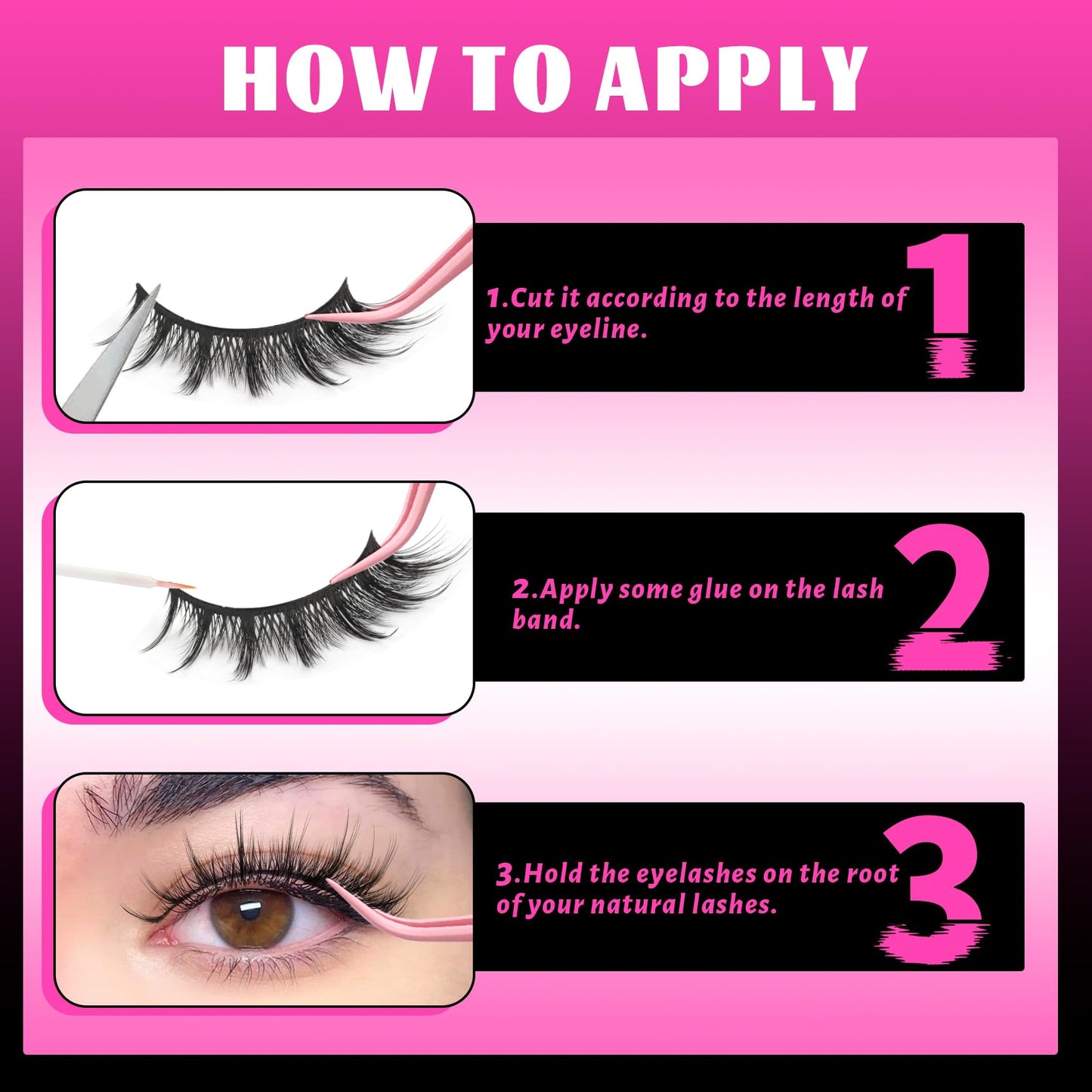 Veleasha Lashes Manga Eyelashes Cat Eye Lashes Spiky Eyelash C Curl Lash Wispy Natural Look False Eyelashes with Soft Cotton Band 7 Pairs Pack (Sunny)