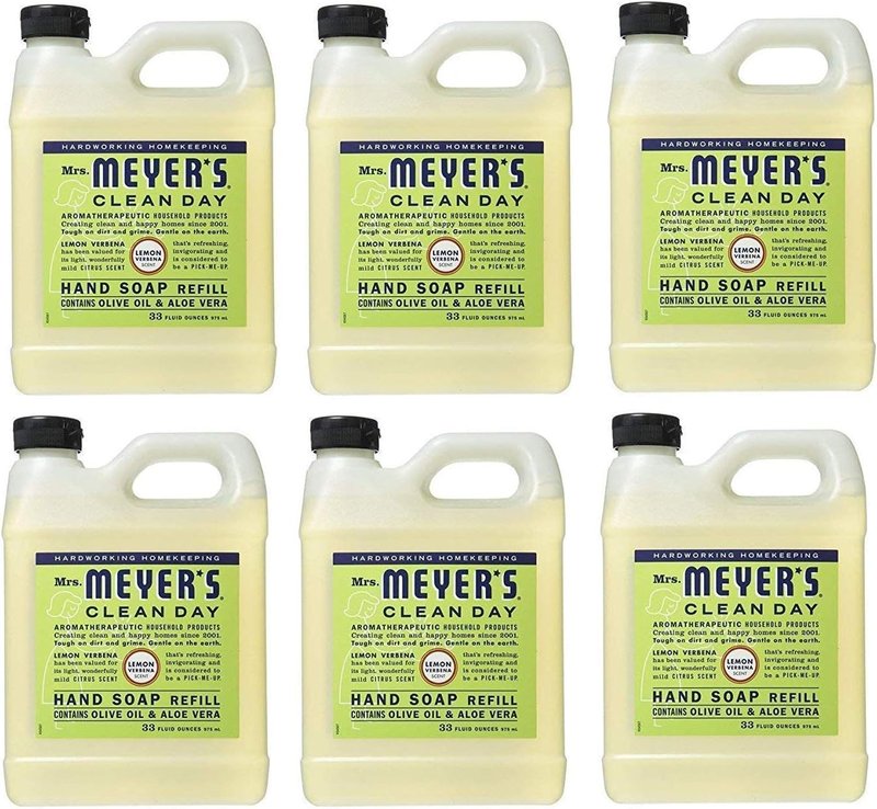Mrs. Meyers Liquid Hand Soap Refill - 33 Oz Lemon Verbena Scent | Eco-Friendly Pack of 6