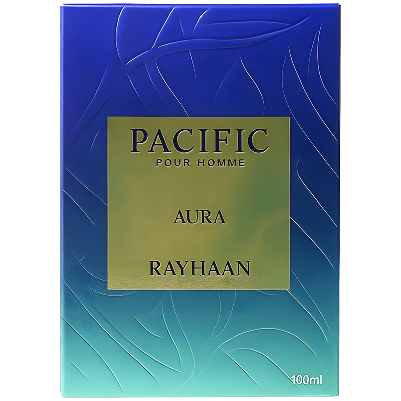 Rayhaan Pacific Aura - Citrus, Aromatic, Mint, Amber, Fresh - Eau de Parfum Spray for Men, 3.4 Ounce / 100 ml
