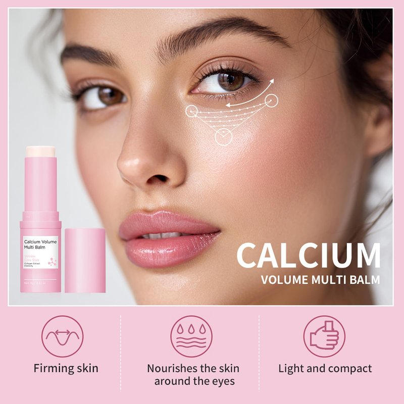 DENESTUP 2 Pcs Hydrating Multi Eye Balm Stick, Wrinkle Repair Bounce Moisturizing Multi Balm Stick All-in-One Collagen Stick Hydrating Lip Balm Eye Cream Face Neck Moisture Balm Skin Care