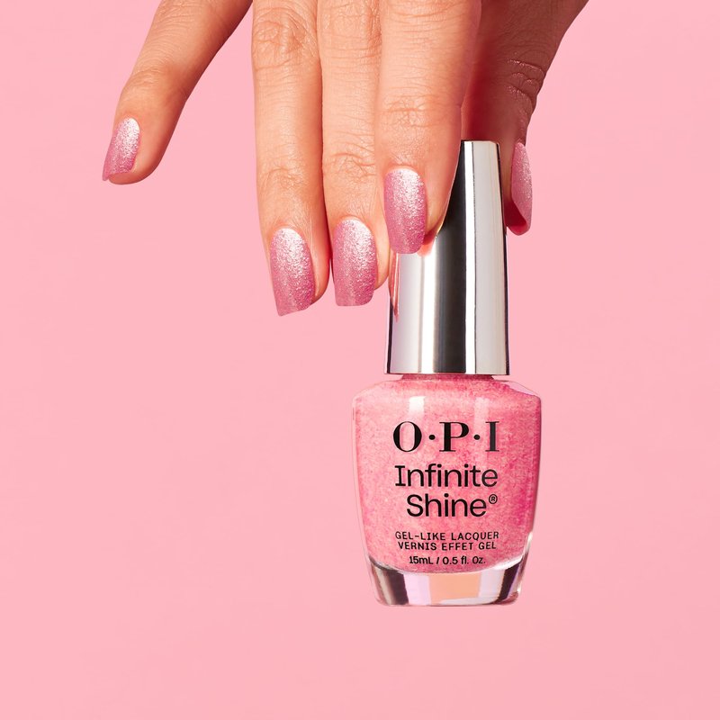 OPI Infinite Shine Pixel Dust | Opaque Warm Pearlescent Hot Pink with Shimmer Long Wear Nail Polish | Vegan, Long Lasting, Streak Free