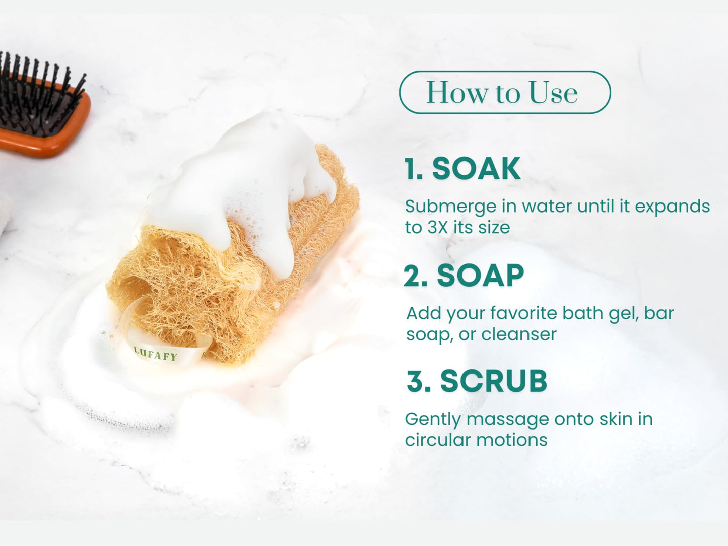 LUFAFY Natural Loofah Sponge 12‑Pack (6"), Exfoliating Body Scrubber for Shower, Bath & Kitchen – Plant-Based