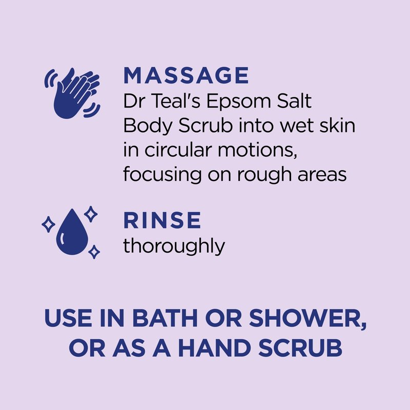 Dr Teal's Pure Epsom Salt Body Scrub, Soothe & Sleep with Lavender Essential Oils, 16 oz (Pack of 3)