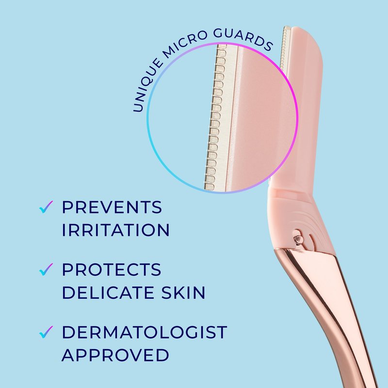 Schick Hydro Silk Dermaplaning Wand, Dermaplaning Tool for Face | Dermaplane Razor for Women Face, Eyebrow Razor, Peach Fuzz Remover, Includes 1 Weighted Metal Handle with 6 Refill Blades