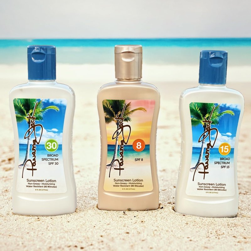 Panama Jack Golden Days Pack - Travel Sunscreen Tanning Lotion SPF 8, 15 & 30 Suntan Sun Care Pack