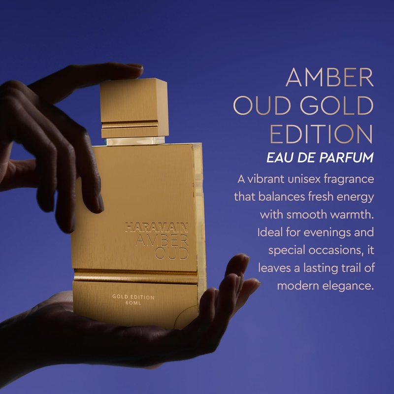 Al Haramain Amber Oud Gold Edition Eau De Parfum Spray 60ml + ATOMIZER – Unisex Perfume Arabian Perfumes for Women & Men – Long-Lasting Sweet Fragrance Arabic Cologne – Men & Women's Gift (2 oz.)