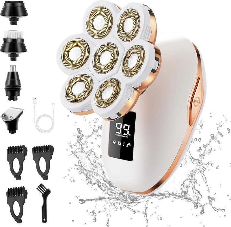 Skiennix Electric Razor for Women - 7D Rechargeable Shaver with 5-in-1 Features | Wet/Dry Use