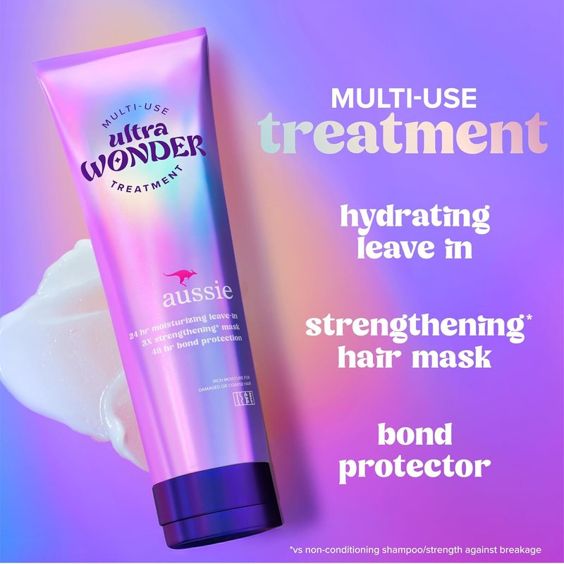 Aussie Ultra Wonder Treatment - Leave-In & Pre-Wash for All Hair Types | 8oz, Amino Acids Enriched