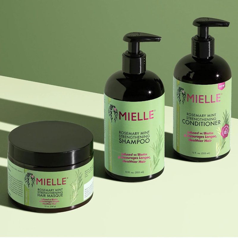 Mielle Rosemary Mint Biotin Shampoo & Conditioner Set | Promotes Stronger, Healthier Hair - 2 PCS