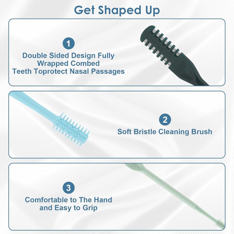 Skiennix 2-in-1 Nose Hair Trimmer - Portable 360° Rotating Manual Cutter for Men & Women | 10 Pcs, Colorful