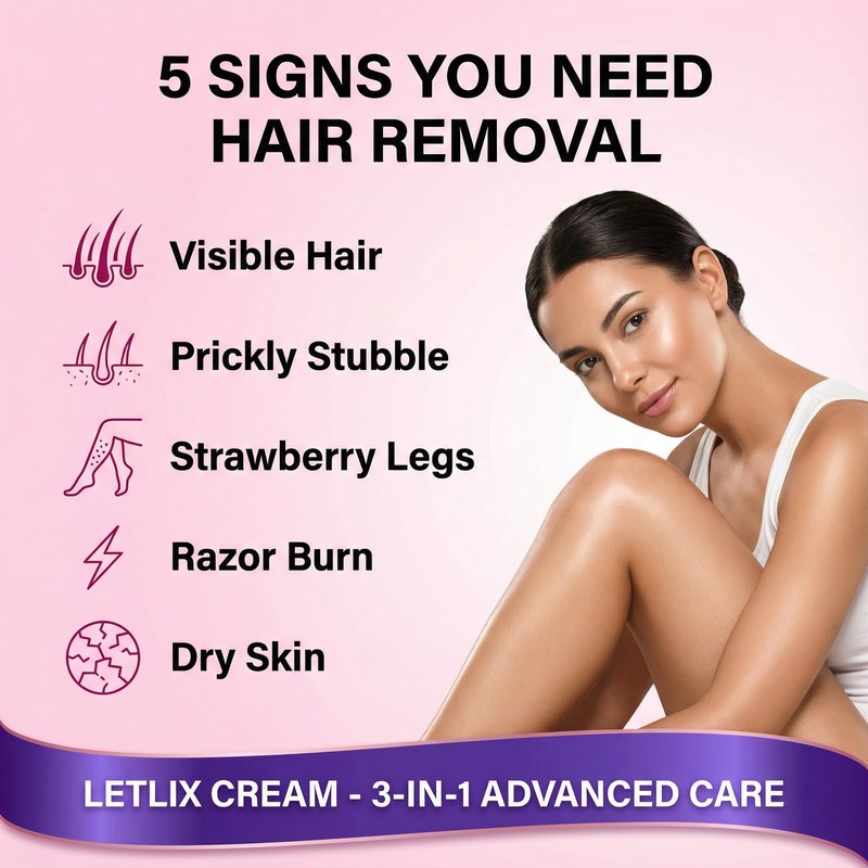 LETLIX Hair Removal Cream for Sensitive Skin - Painless Depilatory Cream for Women and Men Legs, Underarms & Body - Gentle Hair Remover with Squalane, Aloe Vera & Hyaluronic Acid - 4.06oz