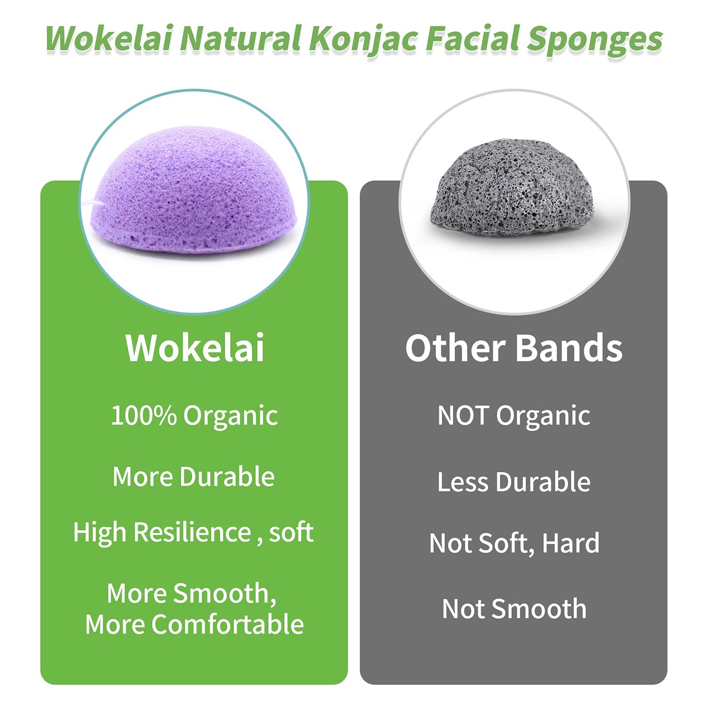 Konjac Facial Sponges for Cleansing Exfoliating - Konjac Face Sponge for Washing Face Body, Natural Cleaning Puff Buff Scrubber for Shower Bath SPA for Babys Men Women