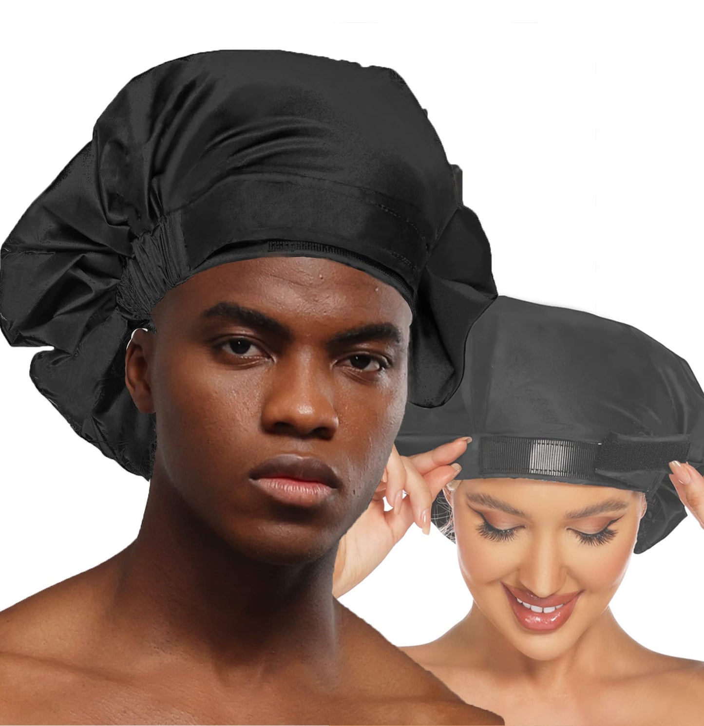 HIUMI Shower Cap for Women Large Shower Cap for Long Hair Cute Reusable Shower Caps Waterproof Bath Cap