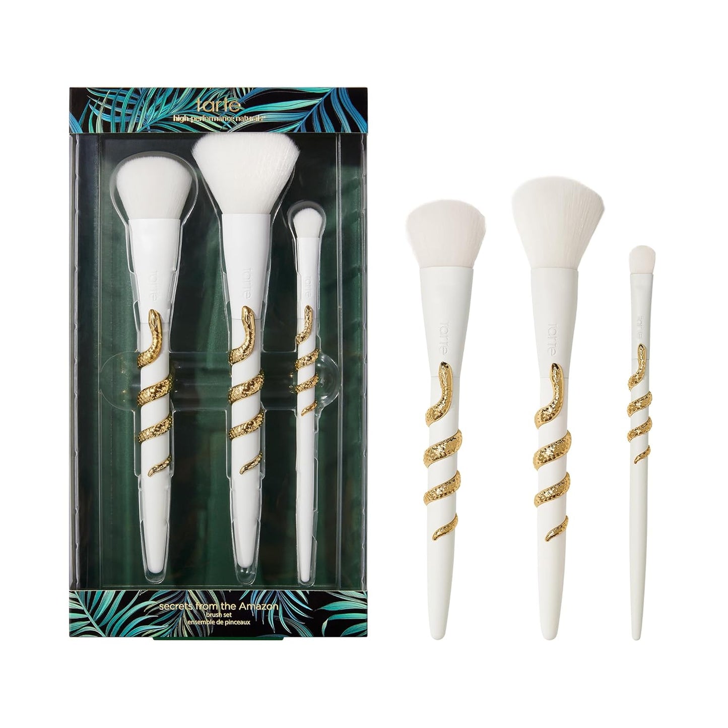 Tarte Secrets From The Amazon Brush Set - Vegan Makeup Brushes for Cheek, Eyeshadow & Complexion