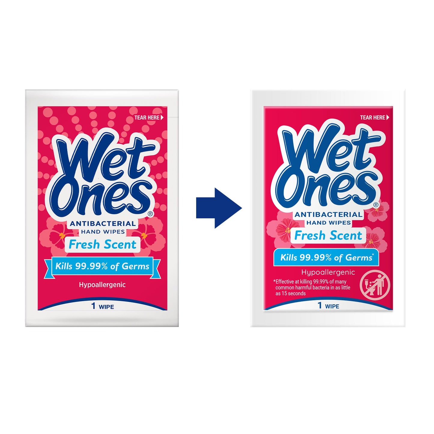 Wet Ones Antibacterial Hand Wipes Singles, Fresh Scent Wipes, Individual Wipes, Antibacterial Wipes, Hand Wipes Individually Wrapped, 24ct (6 pack)