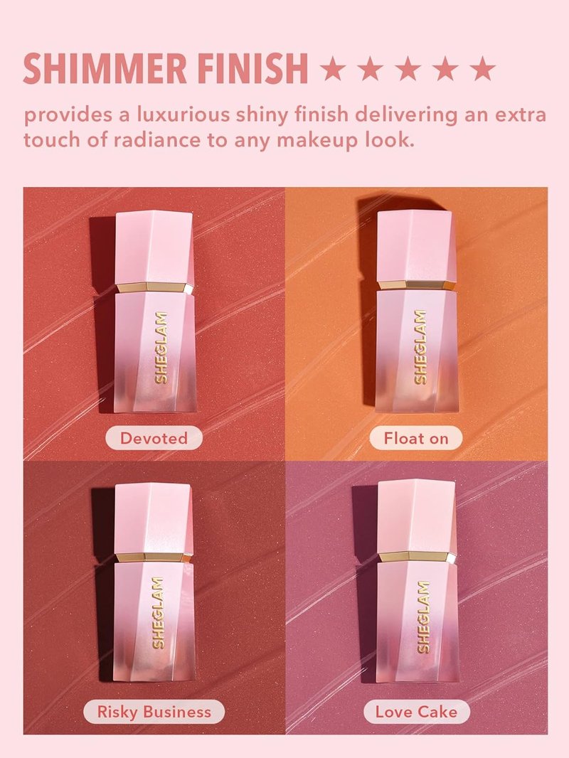 SheGlam Color Bloom Dayglow Liquid Blush - Shimmer Finish for Radiant Cheeks | Love Cake