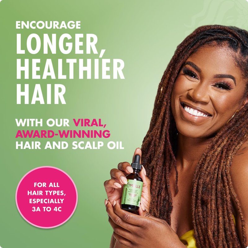 Mielle Organics Rosemary & Mint Hair Oil - Strengthening Biotin Oil for Frizzy & Damaged Hair | 2 Ounce Treatment