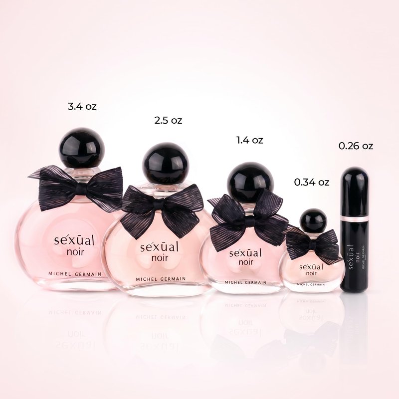 Michel Germain Sexual Noir Eau de Parfum Fragrance Spray, Top Notes of Strawberries, Mandarin and Lime, Long-Lasting, Warm Floral & Sensual Gift for Her, 4.2 Fl Oz