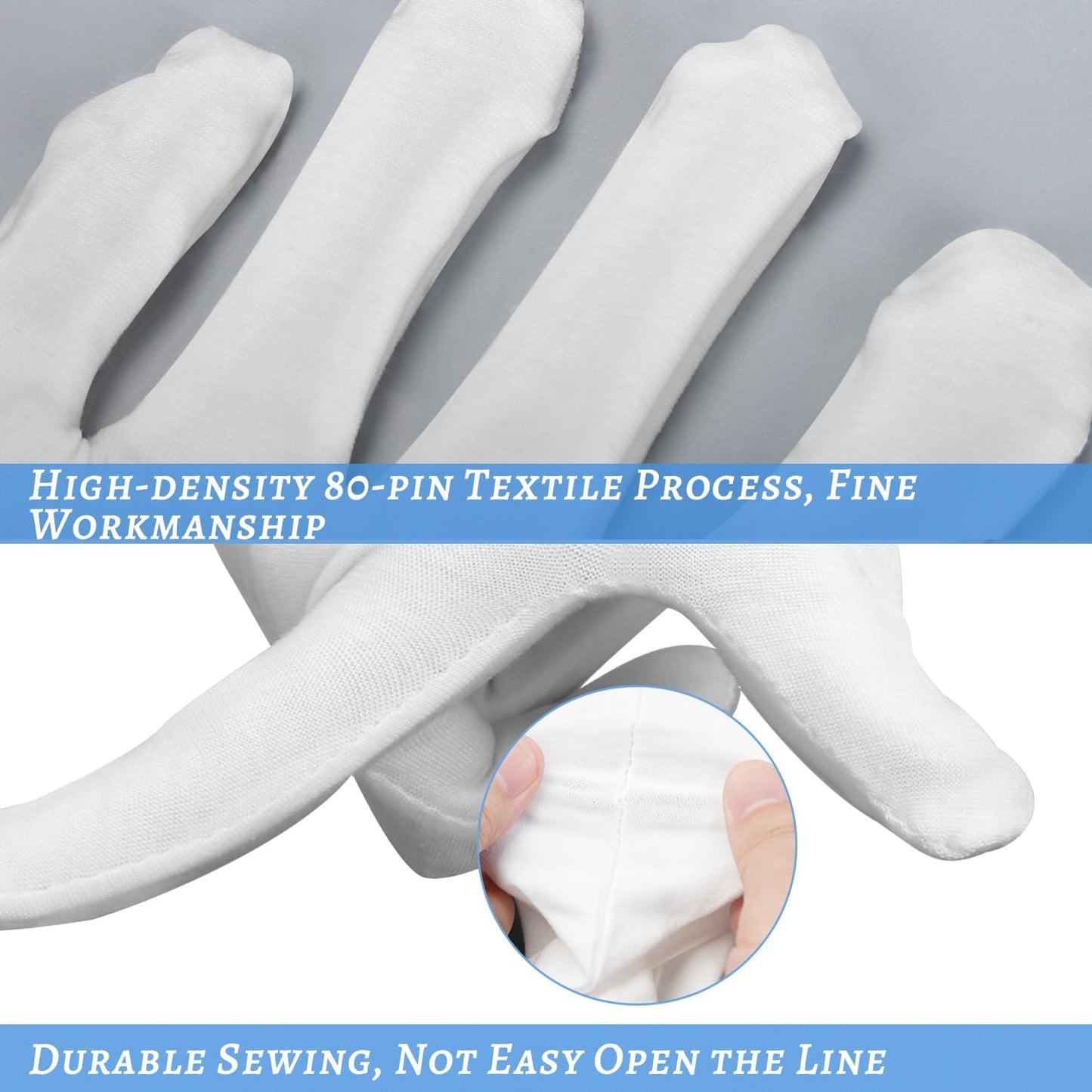 Skiennix Moisturizing Gloves - 5 Pairs of Washable Cotton Gloves for Dry Hands & Eczema Relief