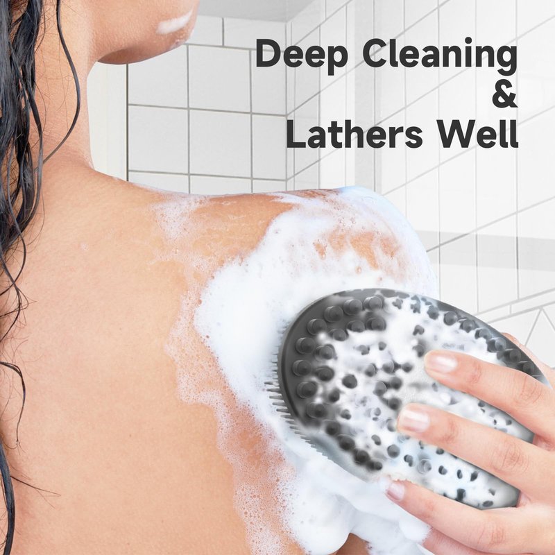 Metene 2 Pack Silicone Body Scrubber, Exfoliating Body Scrubber for Use in Shower,Lathers Well, Long Lasting, Soft Bath Skincare Routine.