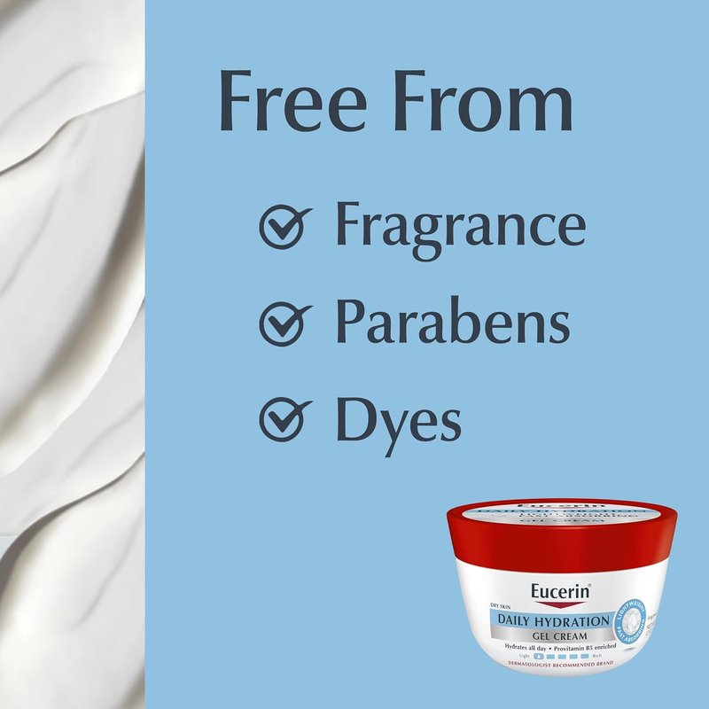 Eucerin Daily Hydration Gel Cream - Fragrance-Free Moisturizer for Dry Skin | 12 Oz Jar