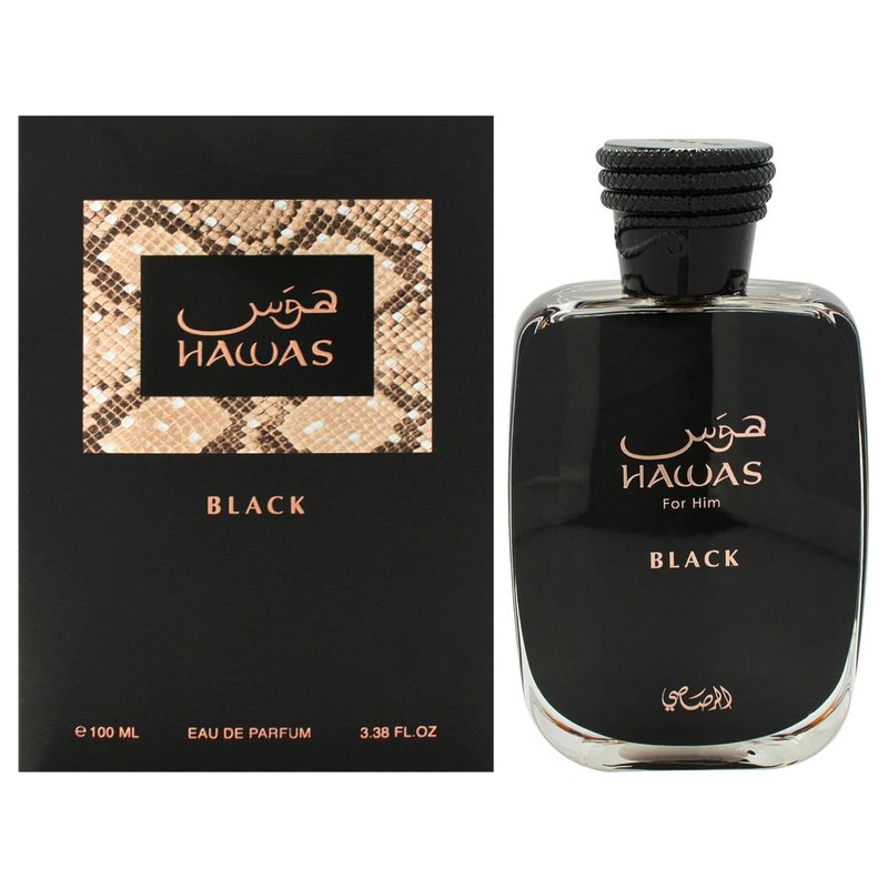 Hawas Black EDP Spray for Men - 3.38 oz | Long-Lasting Fragrance