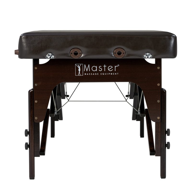 Master Supreme 31" Extra Wide Portable Massage Table – 3" Memory Foam Spa Bed, Professional Facial & Beauty Salon Table, Easy Setup, PU Leather Upholstery, Coffee Brown