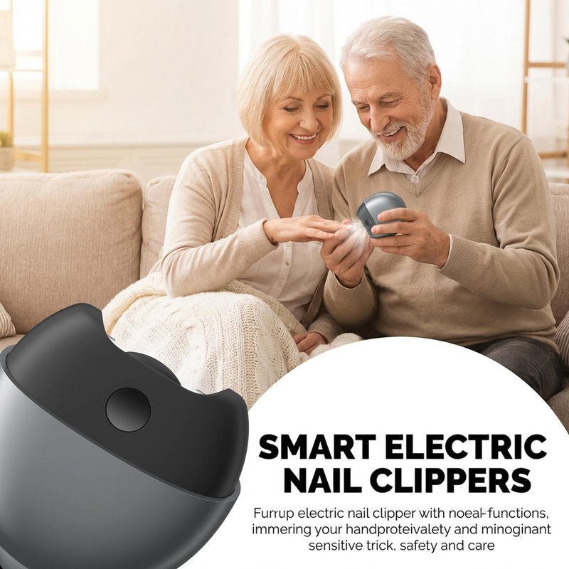 Electric Nail Clipper for Seniors | 3-in-1 Automatic Trimmer with LED Light & Storage - Rechargeable Gray