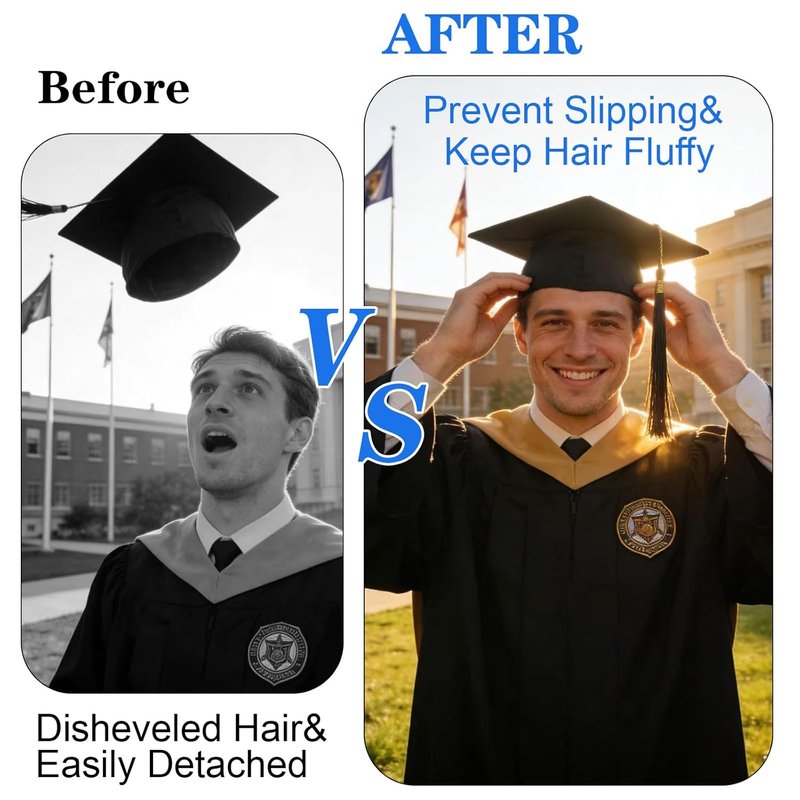 Graduation Cap Headband - Anti-Fall Grad Hat Accessory for Students | Unisex Design