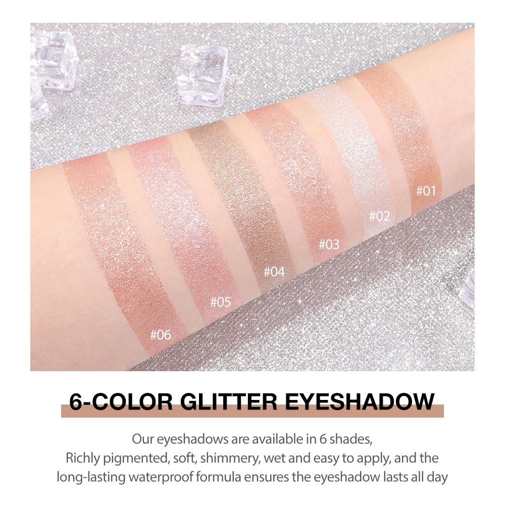 Taupe Gray Brown Monochrome Shimmer Eyeshadow Palette - Long-Lasting, Lightweight Glitter for Mature Skin