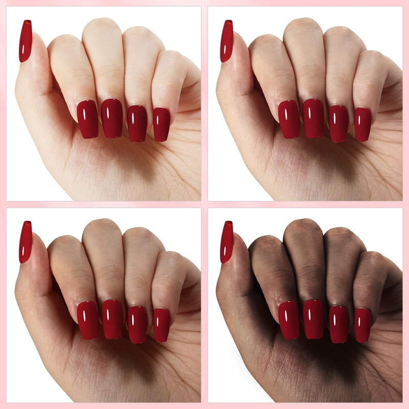 Eudaicful Cherry Red Nail Polish: Quick Dry Nail Polish Fingernail Polish for Women Non Gel Air Drying, Nail Lacquer for Nail Art Manicure Home DIY, 15ML