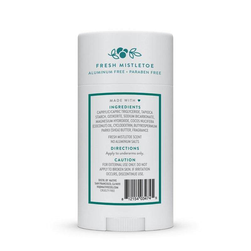 Native Deodorant, Holiday Edition, Fresh Mistletoe Scent, Contains Naturally Derived Ingredients, 72 Hour Odor Control | Deodorant for Women and Men, Aluminum Free with Baking Soda