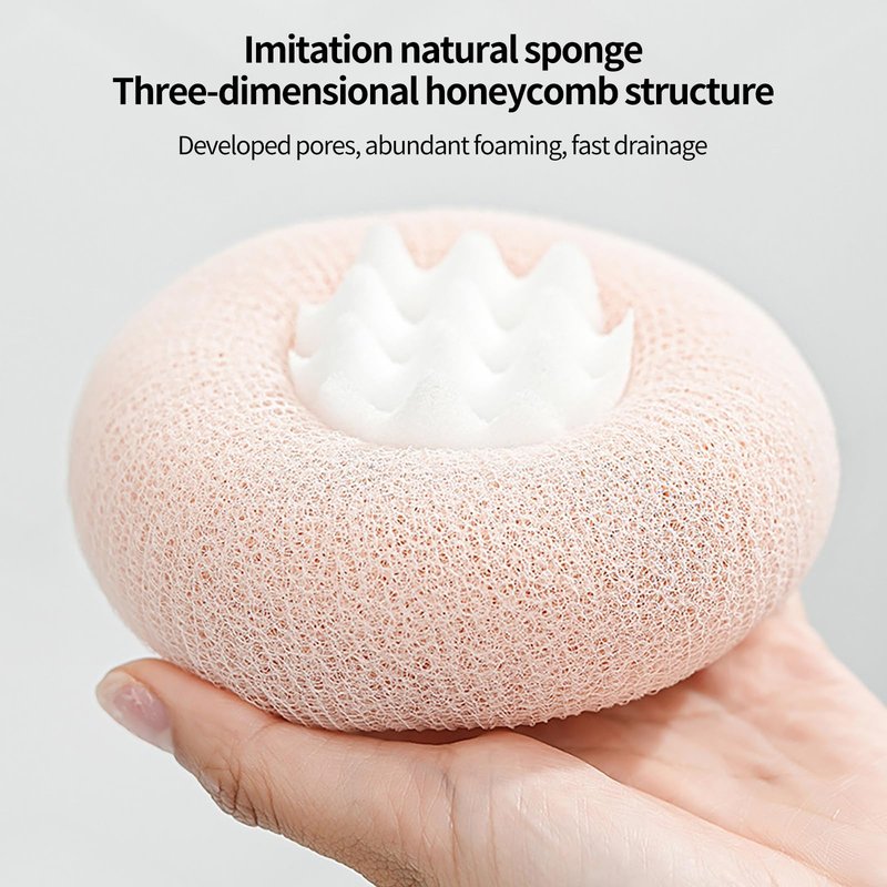 2-in-1 Sunflower Shower Sponge with Suction Cup | Exfoliating Bath Sponge for Soft Skin | Hypoallergenic & Eco-Friendly Body Scrubber for Spa-Like Luxury (4-Color Set)