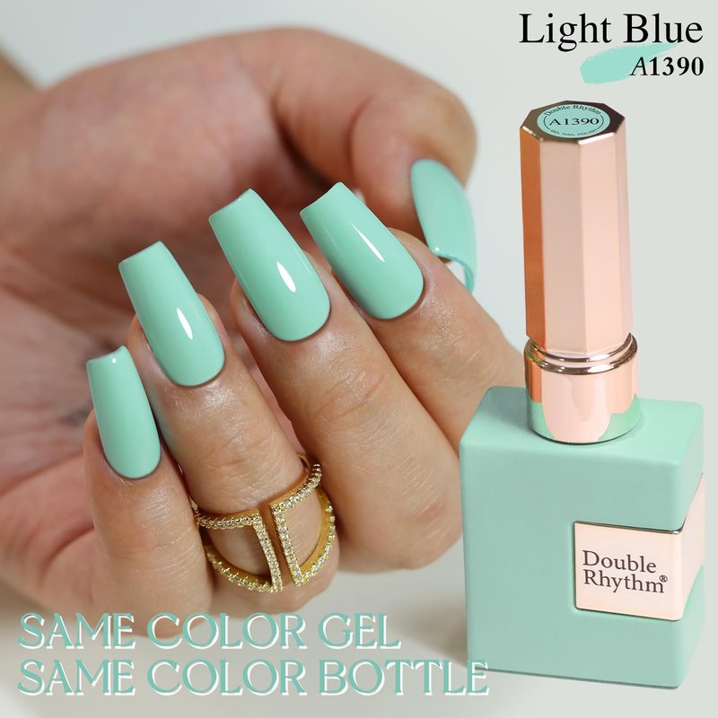 Gel Nail Polish - Double Rhythm 15ML Light Blue Soak Off for DIY Manicure | Art Salon Quality