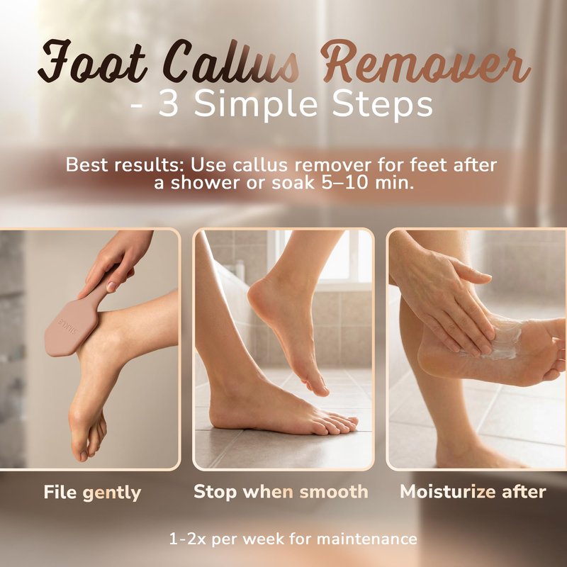 SILKLE Nano Glass Foot File - Silicone Foot Callus Remover for Feet and Cracked Heels - Heel Scraper for Dead Skin - Ergonomic Foot Scrubber & Exfoliator for Shower with Non-Slip Grip - Brown