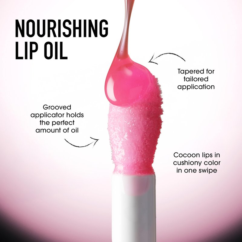 bareMinerals Nourishing Lip Oil, Ultra-Hydrating, Non-Sticky & High-Shine, Clean & Vegan Formula with 9 Botanical Oils & Hyaluronic Acid for Soft, Smooth Lips, Charm
