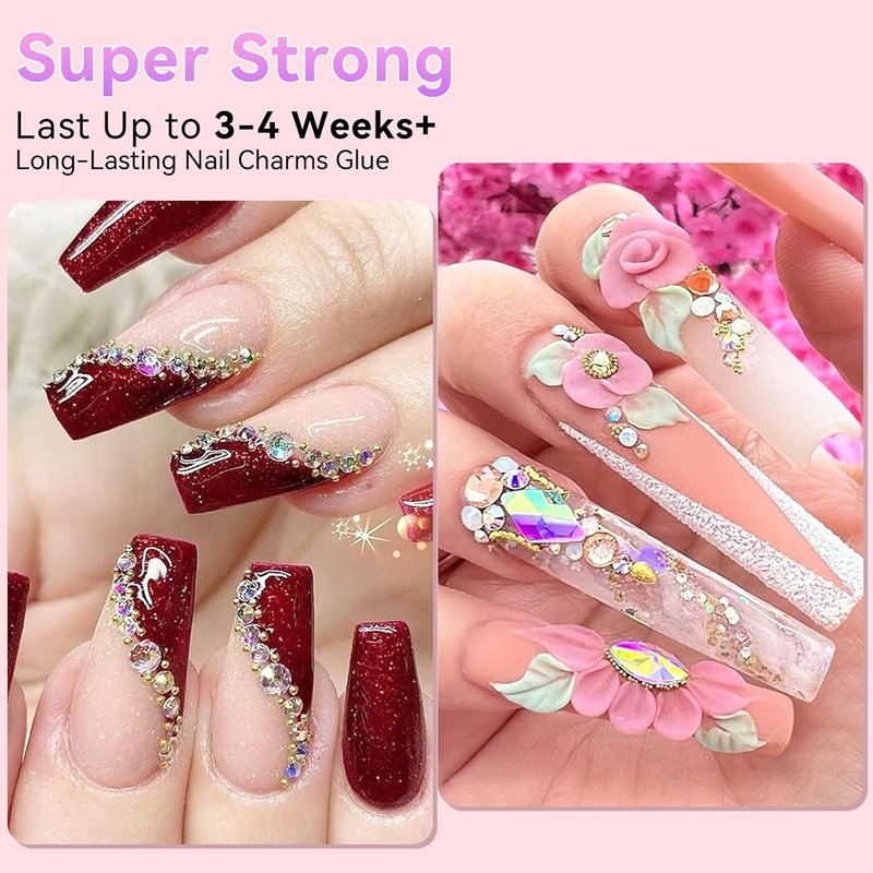 Rhinestone Nail Glue - Super Strong Gel for Nail Charms & 3D Art | 30ML UV Cured Bling Adhesive