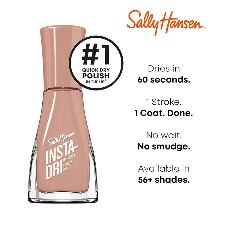 Sally Hansen Insta-Dri Nail Polish - Quick Dry, Long Lasting, Opaque Shine | Taupe Beige Color 133