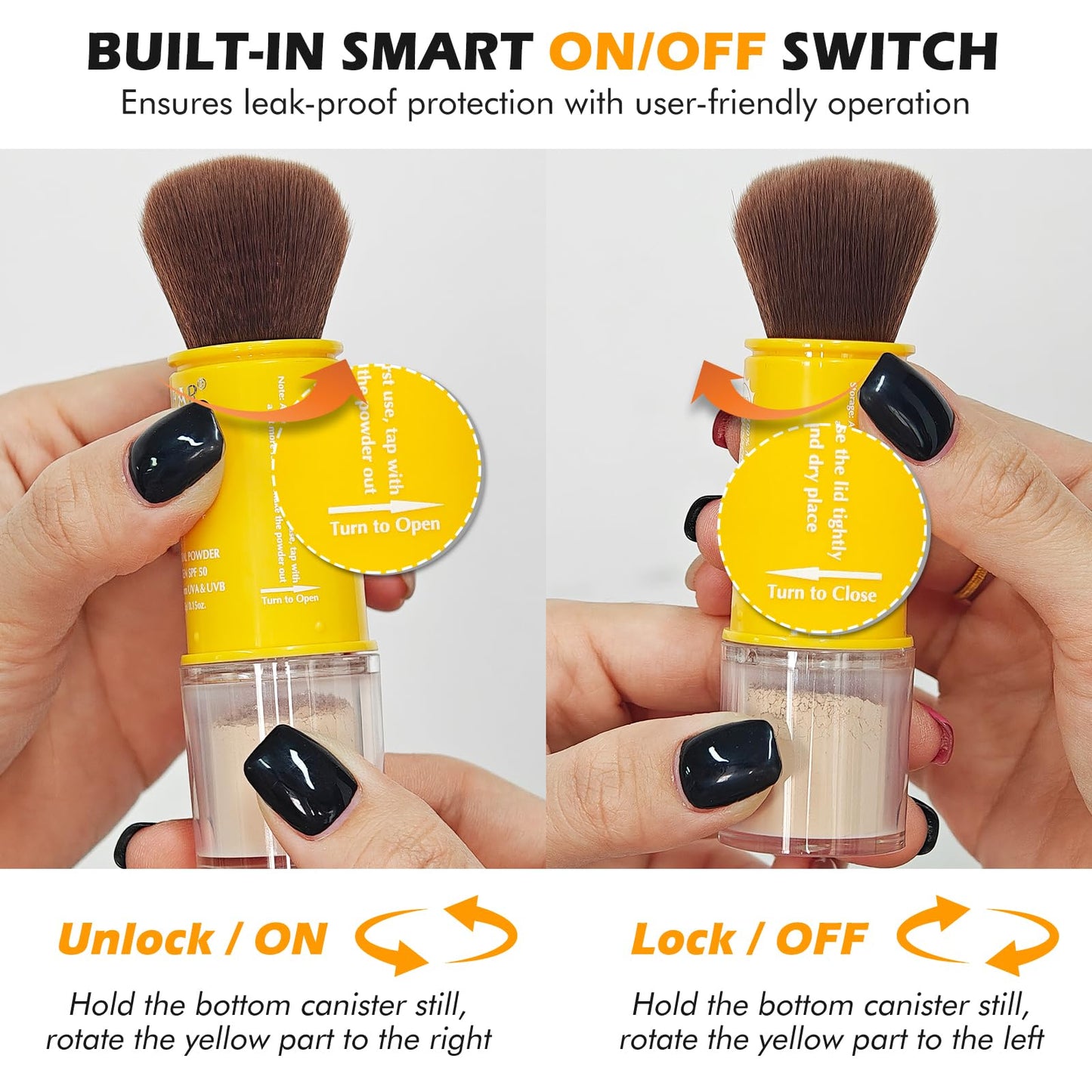 SPF 50 Brush Mineral Powder Sunscreen Setting