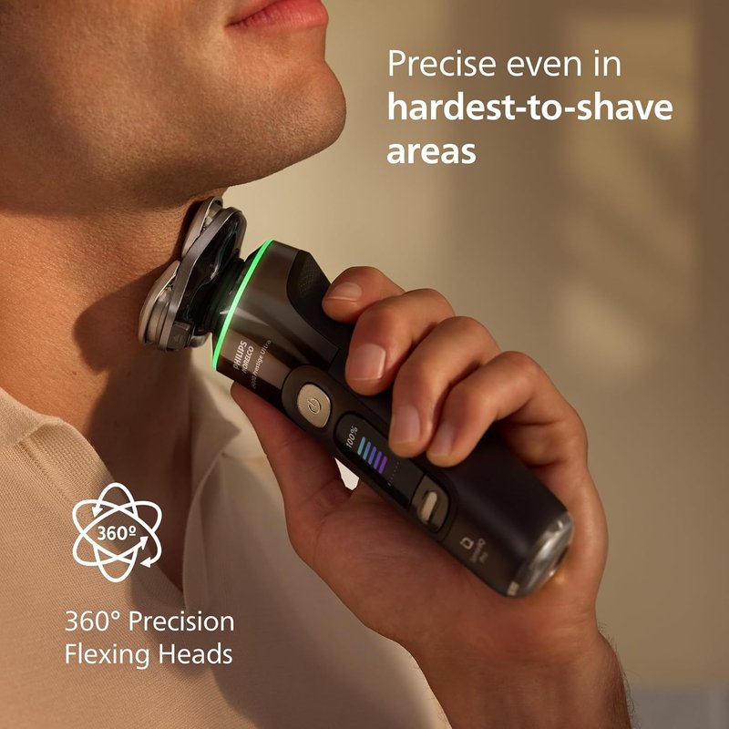 Philips Norelco Shaver i9000 Prestige - Wet & Dry Electric Shaver with SenseIQ Pro Technology | Black Gradient, 5 Modes, Precision Blades