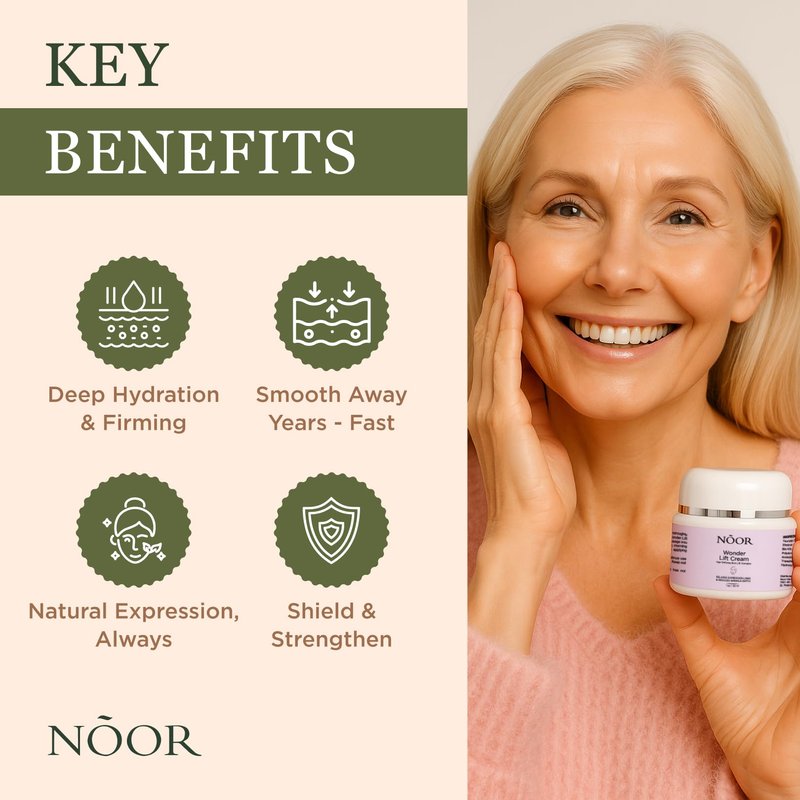 Noor Wonder Lift Cream for Women, Natural Anti-Aging Wrinkle teatment with Syn-Ake natural blend Promotes Anti Aging and Significantly Less Wrinkles In As Little As A Few Days