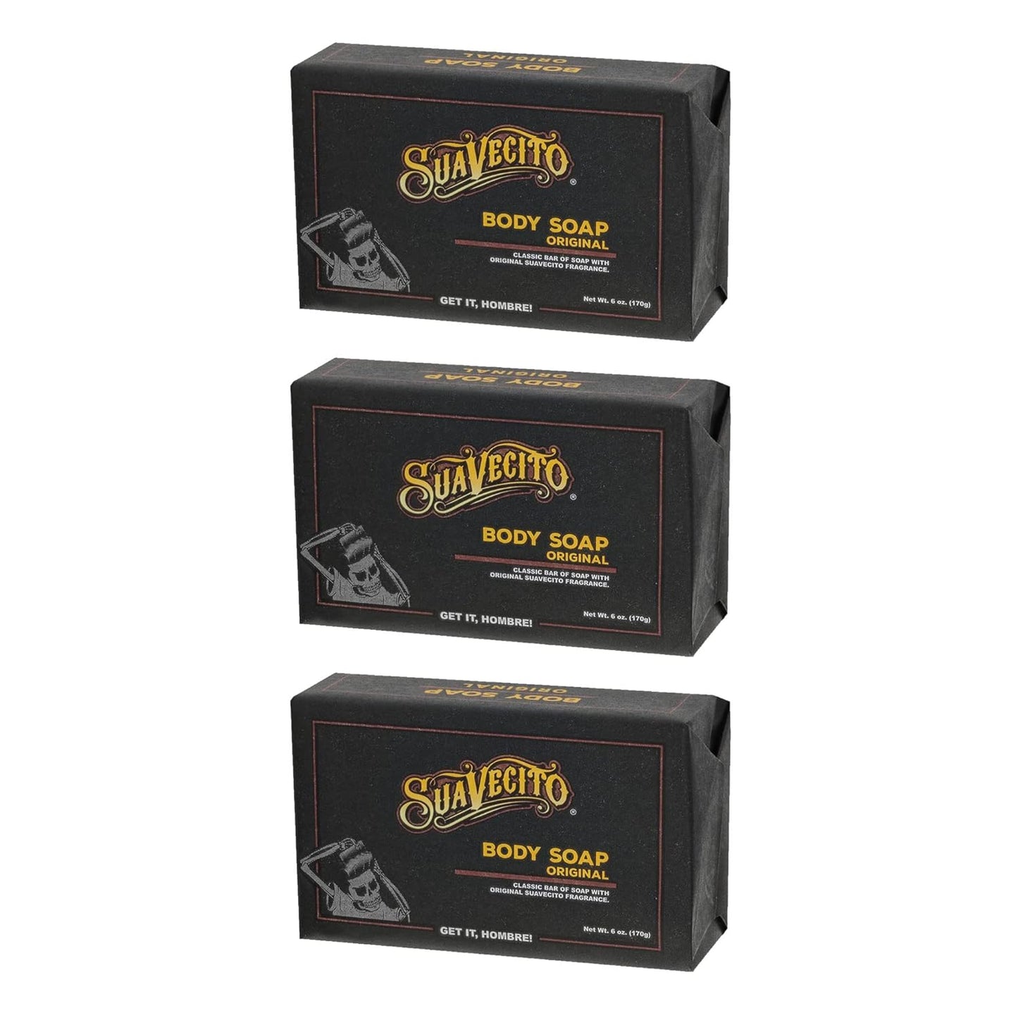Suavecito Body & Hand Soap Bars - Moisturizing Original Fragrance | 6 oz | 3 Pack