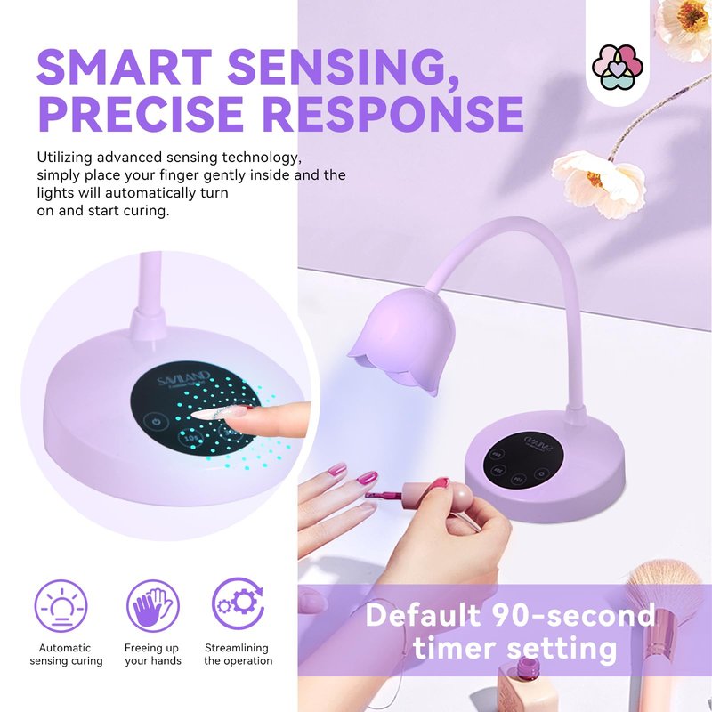 SAVILAND 30W UV Nail Lamp: Gel Lamp for Nail Polish Intellisense Flash Cure Lamp Cordless UV Light for Gel Nail Rechargeable LED Flash Cure Light Quick Drying for Nail Salon Home DIY Manicure