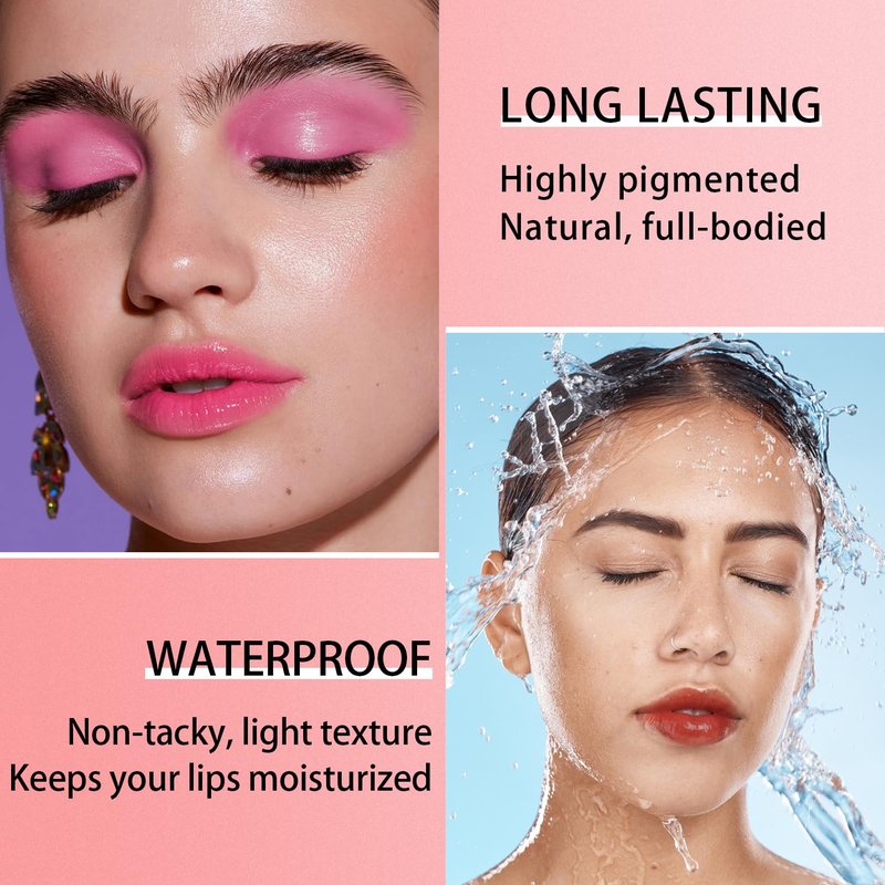 7 Colors Lip Tint Stain Set, Watery Lip Stain Mini Liquid Matte Lipstick, Multi-use Lip Cheek Tint, Moisturizing Plump Lip Gloss, Lightweight Non-Sticky, Long Lasting, Vivid Lip Makeup (7 Colors)